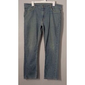 Levis 511 Jeans Mens 38x30 Blue Denim Slim Straight Fit‎ Light Wash Denim Faded